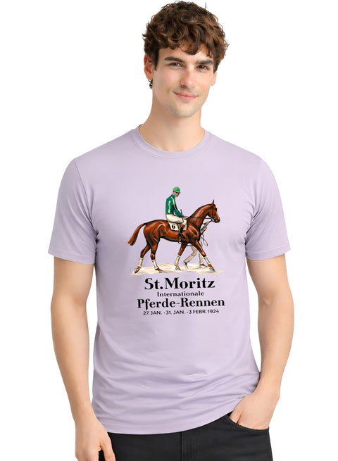 ADRO Mens Vintage Printed T-Shirt | Cotton Printed Tshirt for men | Regular Fit Casual T-Shirts | Premium Summer Tshirts Lilac Grey