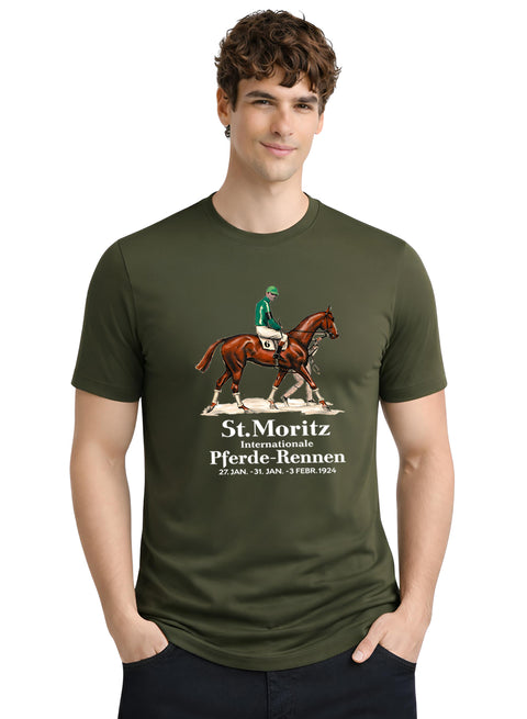ADRO Mens Vintage Printed T-Shirt | Cotton Printed Tshirt for men | Regular Fit Casual T-Shirts | Premium Summer Tshirts Olive