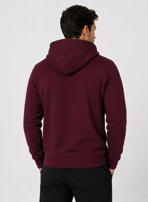 ADRO Zipper Hoodie for Men | 300 GSM Cotton Hoodies | Regular Fit Jacket for Men with Pockets | Sweatshirts with Zipper for Men | Burgundy Maroon
