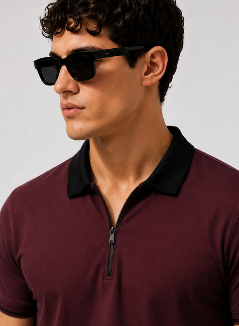 Mens Premium Cotton Polo T-Shirt | 220 GSM Soft Fabric | Casual stylish Look | Zipper Polo Design Polo T shirt | Polo Tshirt for All-Day Wear | Port Royale
