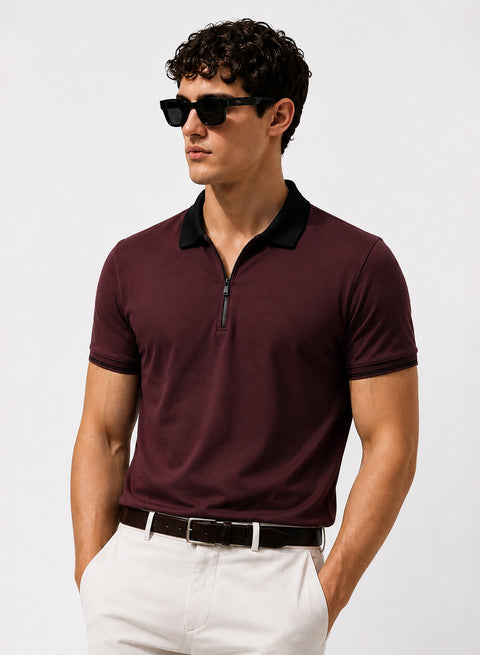 Mens Premium Cotton Polo T-Shirt | 220 GSM Soft Fabric | Casual stylish Look | Zipper Polo Design Polo T shirt | Polo Tshirt for All-Day Wear | Port Royale