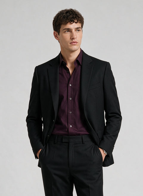 ADRO Men's Premium Cotton Satin Shirt | Solid Full Sleeve Casual Shirt | Regular Fit | Maroon