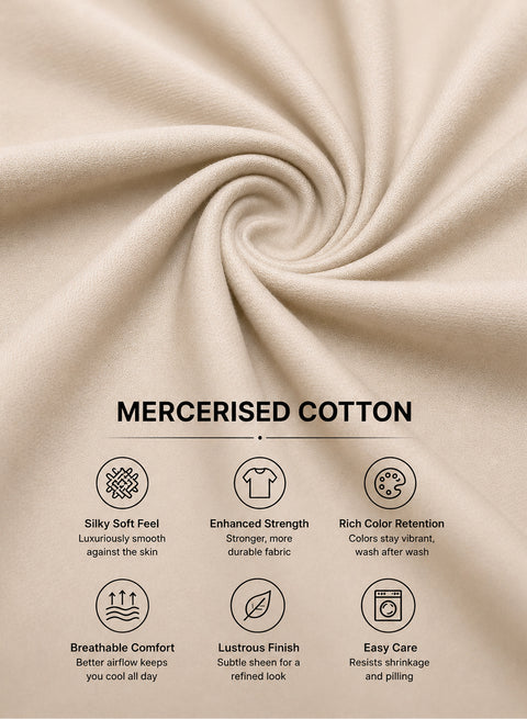 Adro Mercerized Cotton Crew Neck T-Shirt - Desert Sand