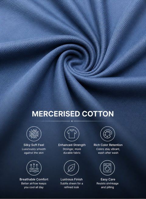 Adro Mercerized Cotton Crew Neck T-Shirt - Harbor Blue