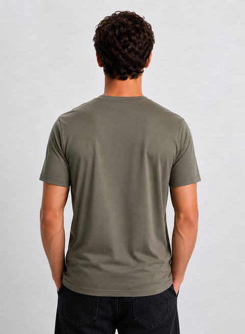 Adro Mercerized Cotton Crew Neck T-Shirt - Urban Taupe