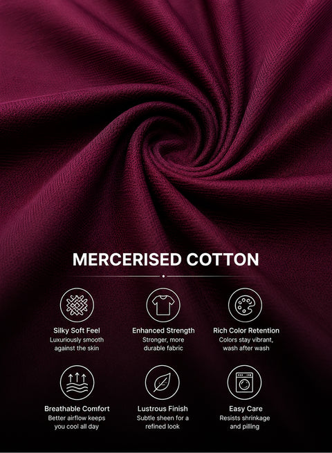 Adro Mercerized Cotton Crew Neck T-Shirt - Bordeaux Wine