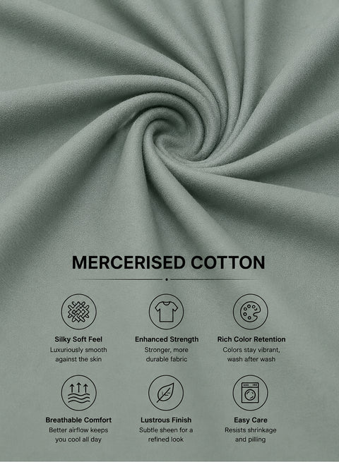 Adro Mercerized Cotton Crew Neck T-Shirt - Sage Mist