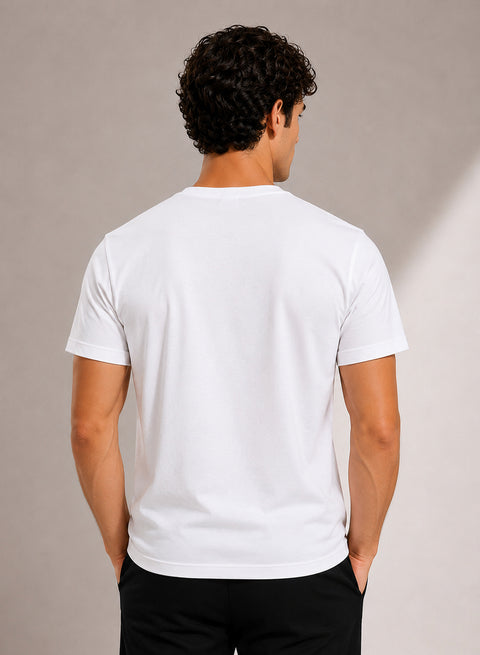 Adro Mercerized Cotton Crew Neck T-Shirt - Pure White