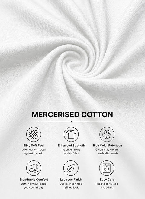 Adro Mercerized Cotton Crew Neck T-Shirt - Pure White