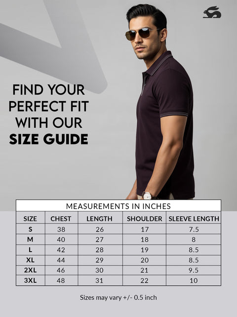Adro Polo T Shirt for Men | Black Polo T-shirt | 100% Cotton Polo Tshirt | Regular Fit Polo| Available in Plus Size Polo