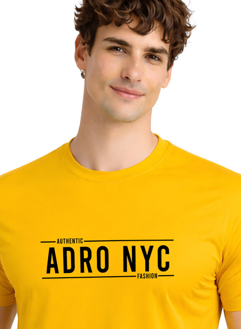 Adro Mens Branded Logo Printed T-Shirt | Typography Print 100% Cotton T shirt | Stylish Tee Summer Regular Fit Graphic Tshirt