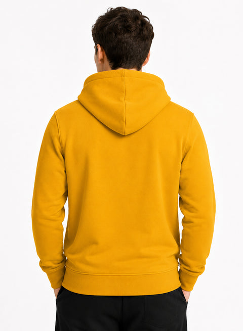 ADRO Zipper Hoodie for Men | 300 GSM Cotton Hoodies | Regular Fit Jacket for Men with Pockets | Sweatshirts with Zipper for Men | Golden Mustard