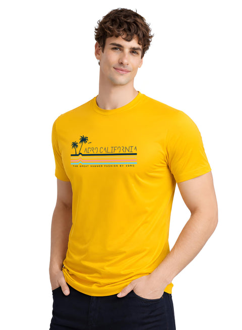 Adro Mens California Graphic T-Shirt | Retro Stripe Print Cotton Summer Tshirt | Stylish Beach T shirt | Comfortable Graphic Tee