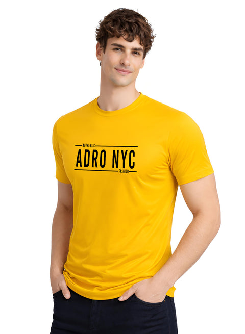 Adro Mens Branded Logo Printed T-Shirt | Typography Print 100% Cotton T shirt | Stylish Tee Summer Regular Fit Graphic Tshirt