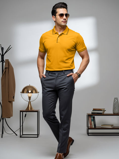 Adro Polo T Shirt for Men | Black Polo T-shirt | 100% Cotton Polo Tshirt | Regular Fit Polo| Available in Plus Size Polo
