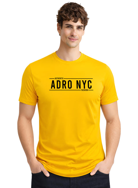 Adro Mens Branded Logo Printed T-Shirt | Typography Print 100% Cotton T shirt | Stylish Tee Summer Regular Fit Graphic Tshirt