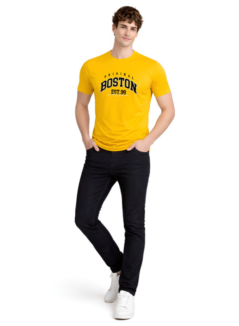 Adro Mens Boston City Printed Tshirt | Athletic Stylish Summer College Cotton T-shirt | Sporty Comfortable T shirts | Regular Fit