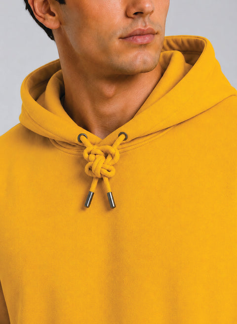 ADRO Hoodie for men | 300 GSM Cotton Fleece Warm & Soft Fabric | Mens Hoodies | Casual Sweatshirt for Winter, Travel & Collage | Regular Fit Hooded Pullover | Golden Mustard