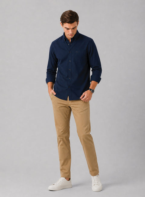ADRO Premium Oxford Cotton Casual Shirt – Midnight-Navy