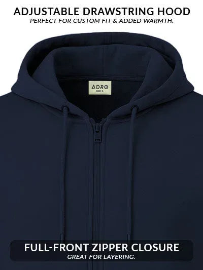 Adro Men’s Zipper Hoodie | Soft Fleece | Casual Streetwear