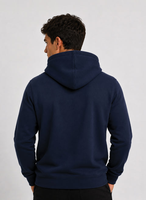 ADRO Hoodie for men | 300 GSM Cotton Fleece Warm & Soft Fabric | Mens Hoodies | Casual Sweatshirt for Winter, Travel & Collage | Regular Fit Hooded Pullover | Midnight Navy