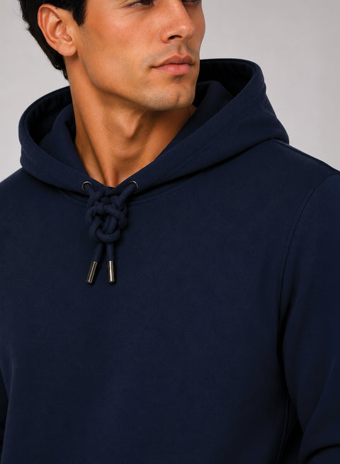 ADRO Hoodie for men | 300 GSM Cotton Fleece Warm & Soft Fabric | Mens Hoodies | Casual Sweatshirt for Winter, Travel & Collage | Regular Fit Hooded Pullover | Midnight Navy