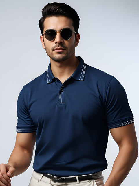 Adro Polo T Shirt for Men | Black Polo T-shirt | 100% Cotton Polo Tshirt | Regular Fit Polo| Available in Plus Size Polo