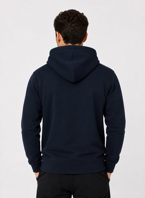 ADRO Zipper Hoodie for Men | 300 GSM Cotton Hoodies | Regular Fit Jacket for Men with Pockets | Sweatshirts with Zipper for Men | Midnight Navy