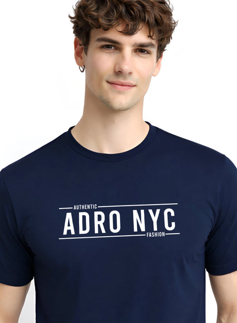 Adro Mens Branded Logo Printed T-Shirt | Typography Print 100% Cotton T shirt | Stylish Tee Summer Regular Fit Graphic Tshirt