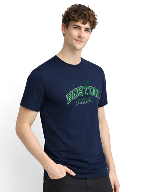 Adro Mens Boston City Printed Tshirt | Athletic Stylish Summer College Cotton T-shirt | Sporty Comfortable T shirts | Regular Fit