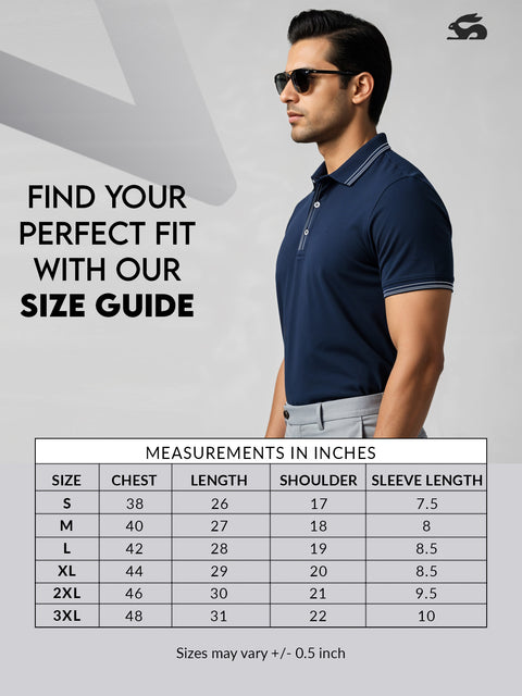 Adro Polo T Shirt for Men | Black Polo T-shirt | 100% Cotton Polo Tshirt | Regular Fit Polo| Available in Plus Size Polo