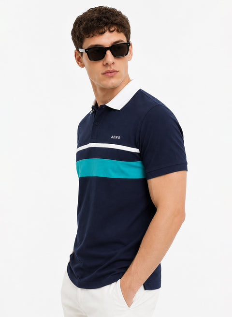 Adro Multicolour Polo T Shirt | 100% Cotton Mens Polo Tshirt | Regular Fit Half Sleeve Cut & Sew Polo T-shirt for men  | Wave Signal