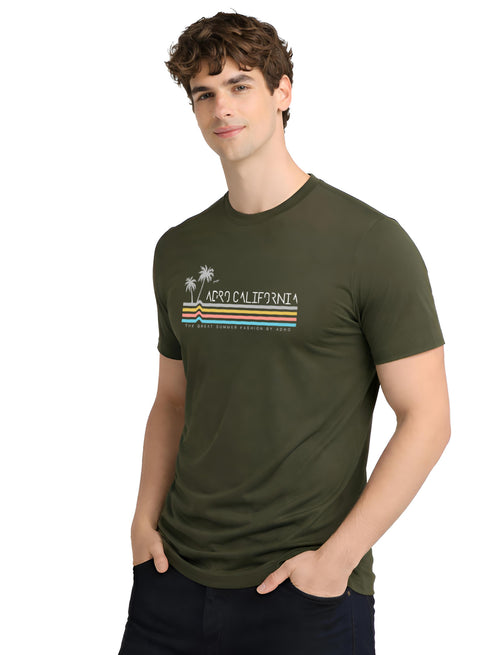 Adro Mens California Graphic T-Shirt | Retro Stripe Print Cotton Summer Tshirt | Stylish Beach T shirt | Comfortable Graphic Tee