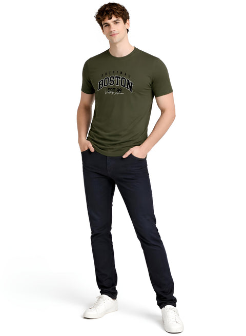 Adro Mens Boston City Printed Tshirt | Athletic Stylish Summer College Cotton T-shirt | Sporty Comfortable T shirts | Regular Fit