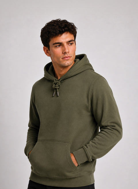 ADRO Hoodie for men | 300 GSM Cotton Fleece Warm & Soft Fabric | Mens Hoodies | Casual Sweatshirt for Winter, Travel & Collage | Regular Fit Hooded Pullover | Moss Olive
