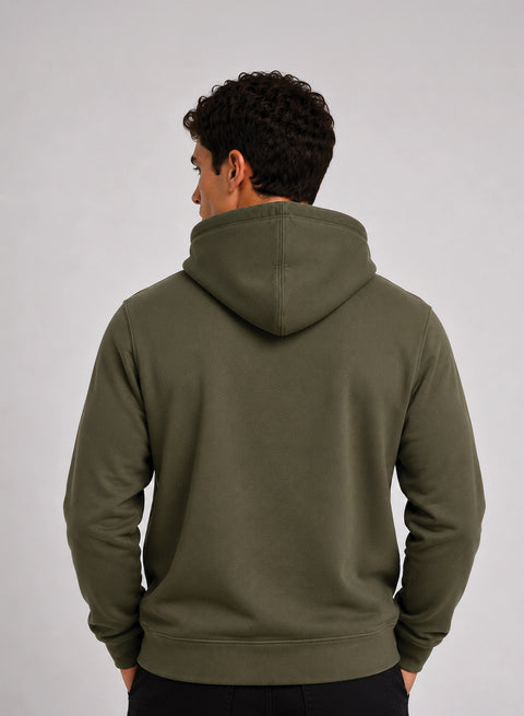 ADRO Hoodie for men | 300 GSM Cotton Fleece Warm & Soft Fabric | Mens Hoodies | Casual Sweatshirt for Winter, Travel & Collage | Regular Fit Hooded Pullover | Moss Olive