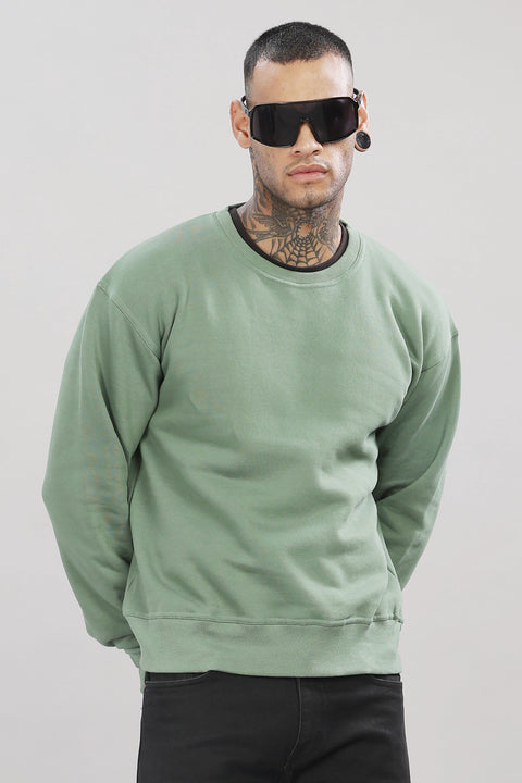 Adro Sweatshirt for Men, Oversized Sweatshirt in 340 GSM Cotton Fleece, Mens Sweatshirt for winter