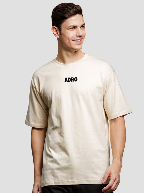 Adro Oversize T shirt for men | Drop shoulder T shirt | Mens Oversize T-shirt | 220 GSM Cotton Oversize Tshirt | Trendy Front and Back Printed T shirt