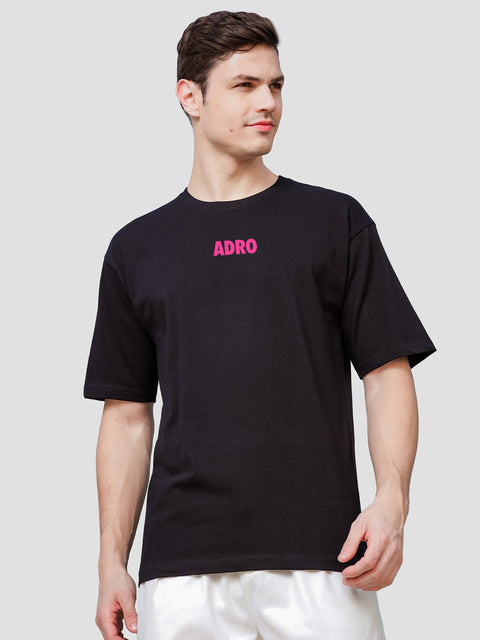 Adro Oversize T shirt for men | Drop shoulder T shirt | Mens Oversize T-shirt | 220 GSM Cotton Oversize Tshirt | Trendy Front and Back Printed T shirt