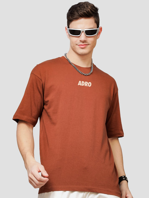 Adro Oversize T shirt for men | Drop shoulder T shirt | Mens Oversize T-shirt | 220 GSM Cotton Oversize Tshirt | Trendy Front and Back Printed T shirt