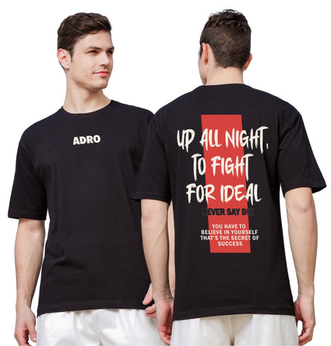 Adro Oversize T shirt for men | Drop shoulder T shirt | Mens Oversize T-shirt | 220 GSM Cotton Oversize Tshirt | Trendy Front and Back Printed T shirt