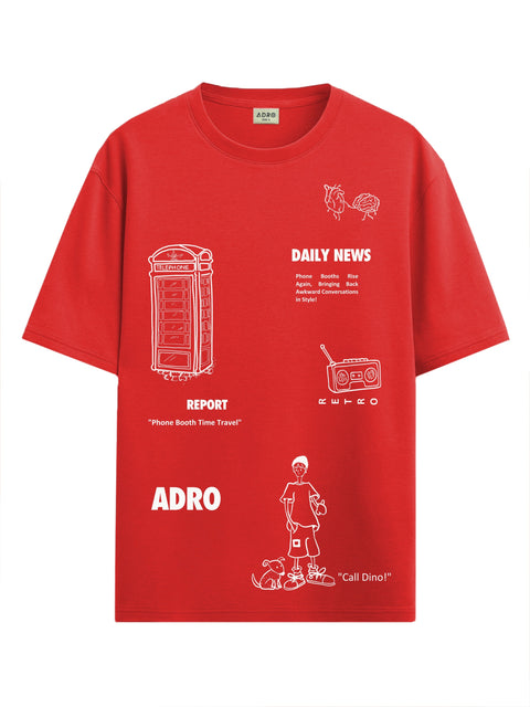 Adro Oversize T shirt for men | Drop shoulder T shirt | Mens Oversize T-shirt | 220 GSM Cotton Oversize Tshirt | Trendy Front and Back Printed T shirt