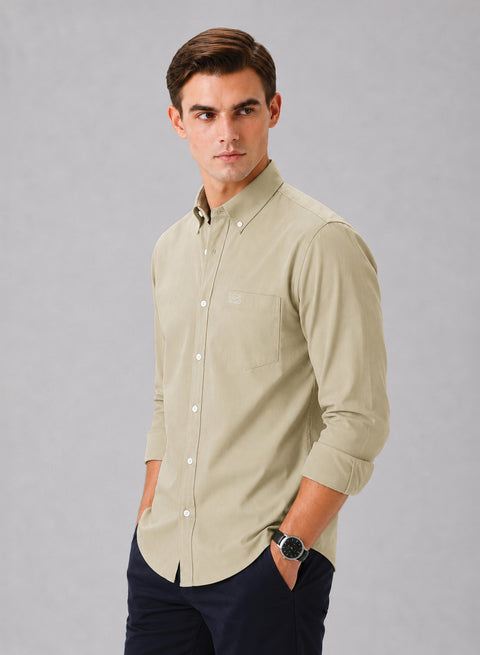 ADRO Premium Oxford Cotton Casual Shirt – Oatmeal