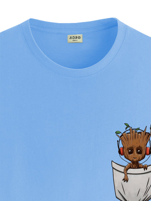 Adro Tshirt for Men | Anime T shirt for men | 100% Cotton Tshirt | Graphic Printed T-shirt | Chest Printed Tshirt | Groot Anime Tshirt | T-shirts