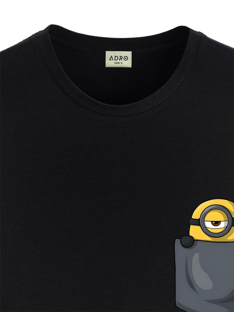 Adro Tshirt for Men | Anime T shirt for men | 100% Cotton Tshirt | Graphic Printed T-shirt | Chest Printed Tshirt | Minion Anime Tshirt | T-shirts