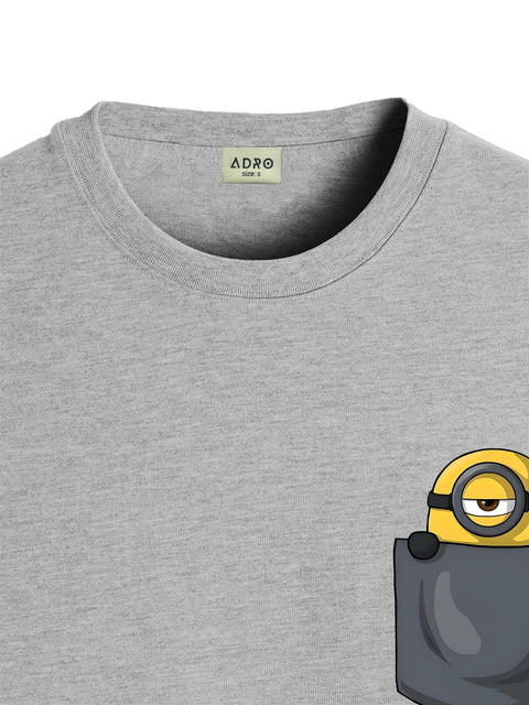 Adro Tshirt for Men | Anime T shirt for men | 100% Cotton Tshirt | Graphic Printed T-shirt | Chest Printed Tshirt | Minion Anime Tshirt | T-shirts