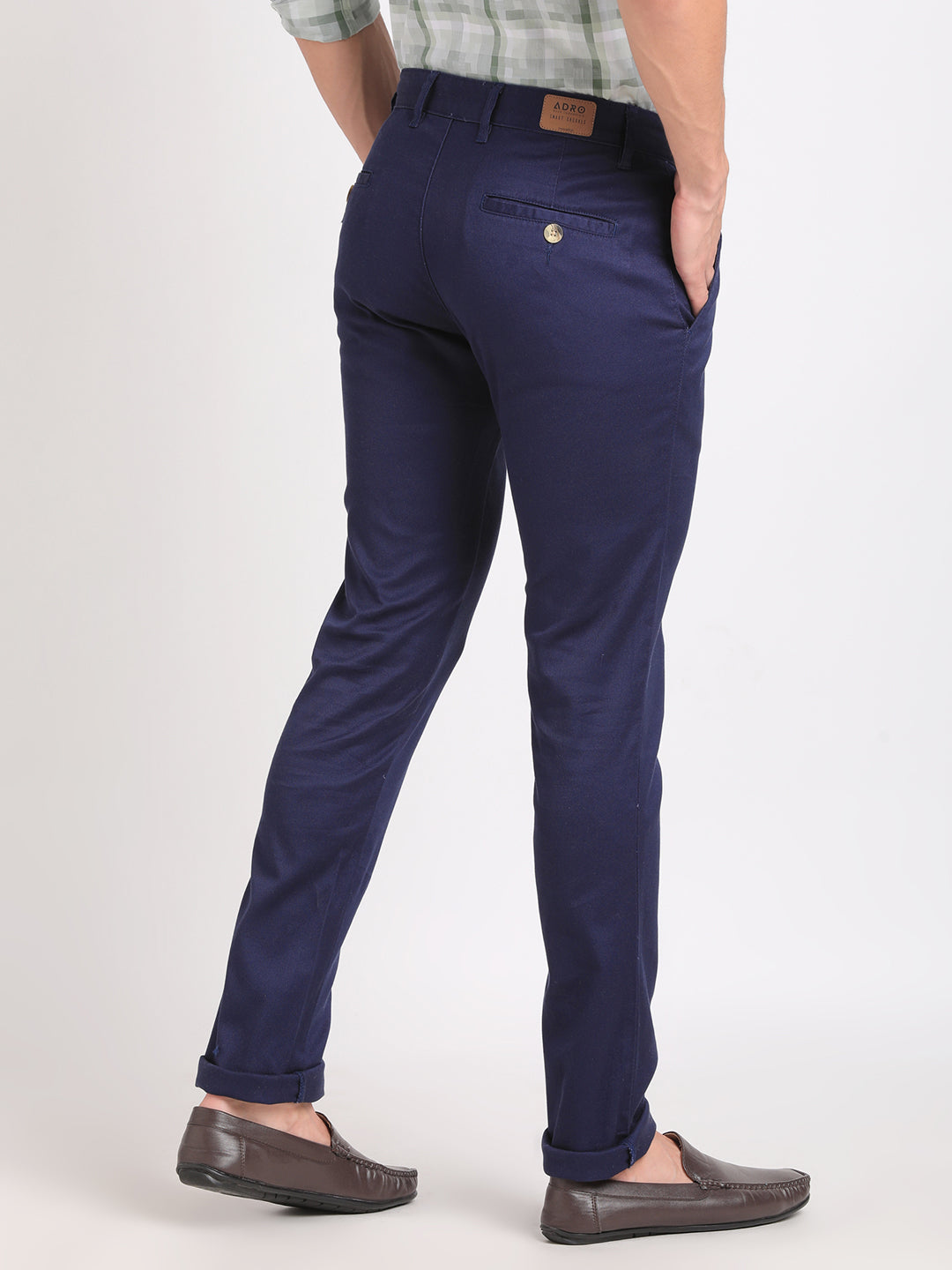 Buy HERE&NOW Men Navy Blue Slim Fit Chinos Trousers - Trousers for Men  15941552 | Myntra