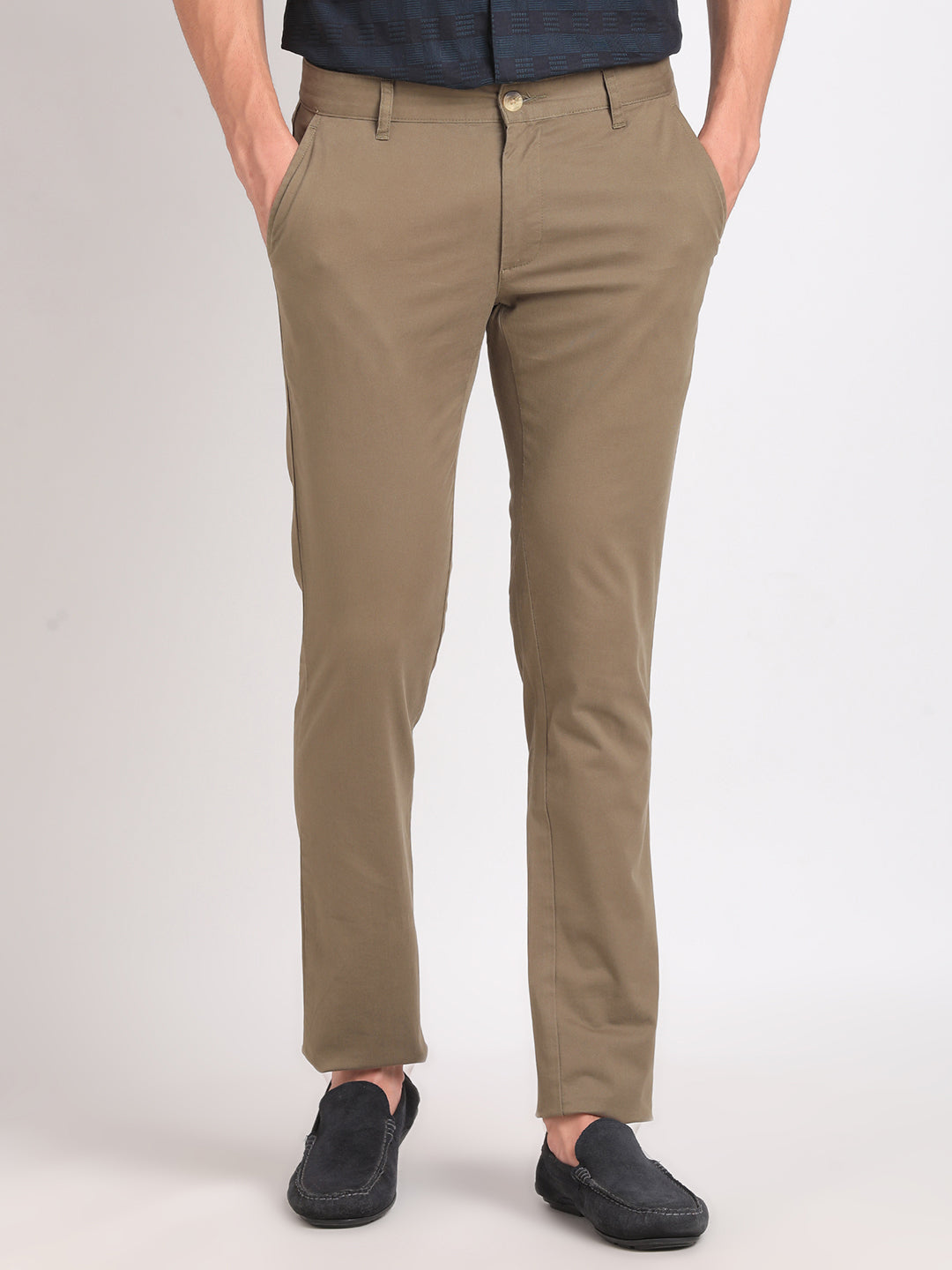 Jeff Banks | Men's Stretch Navy Cotton Chinos | Suit Direct