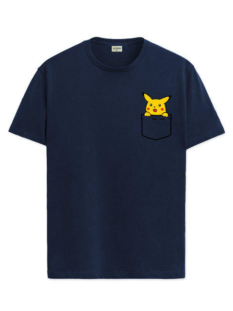 Adro Tshirt for Men | Anime T shirt for men | 100% Cotton Tshirt | Graphic Printed T-shirt | Chest Printed Tshirt | Pikachu Anime Tshirt | T-shirts