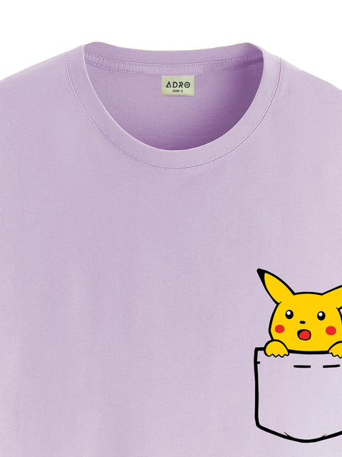 Adro Tshirt for Men | Anime T shirt for men | 100% Cotton Tshirt | Graphic Printed T-shirt | Chest Printed Tshirt | Pikachu Anime Tshirt | T-shirts